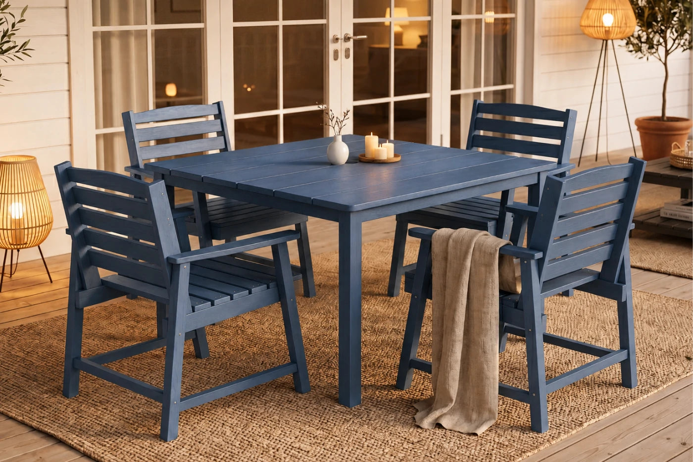HDPE Square Outdoor Dining Set