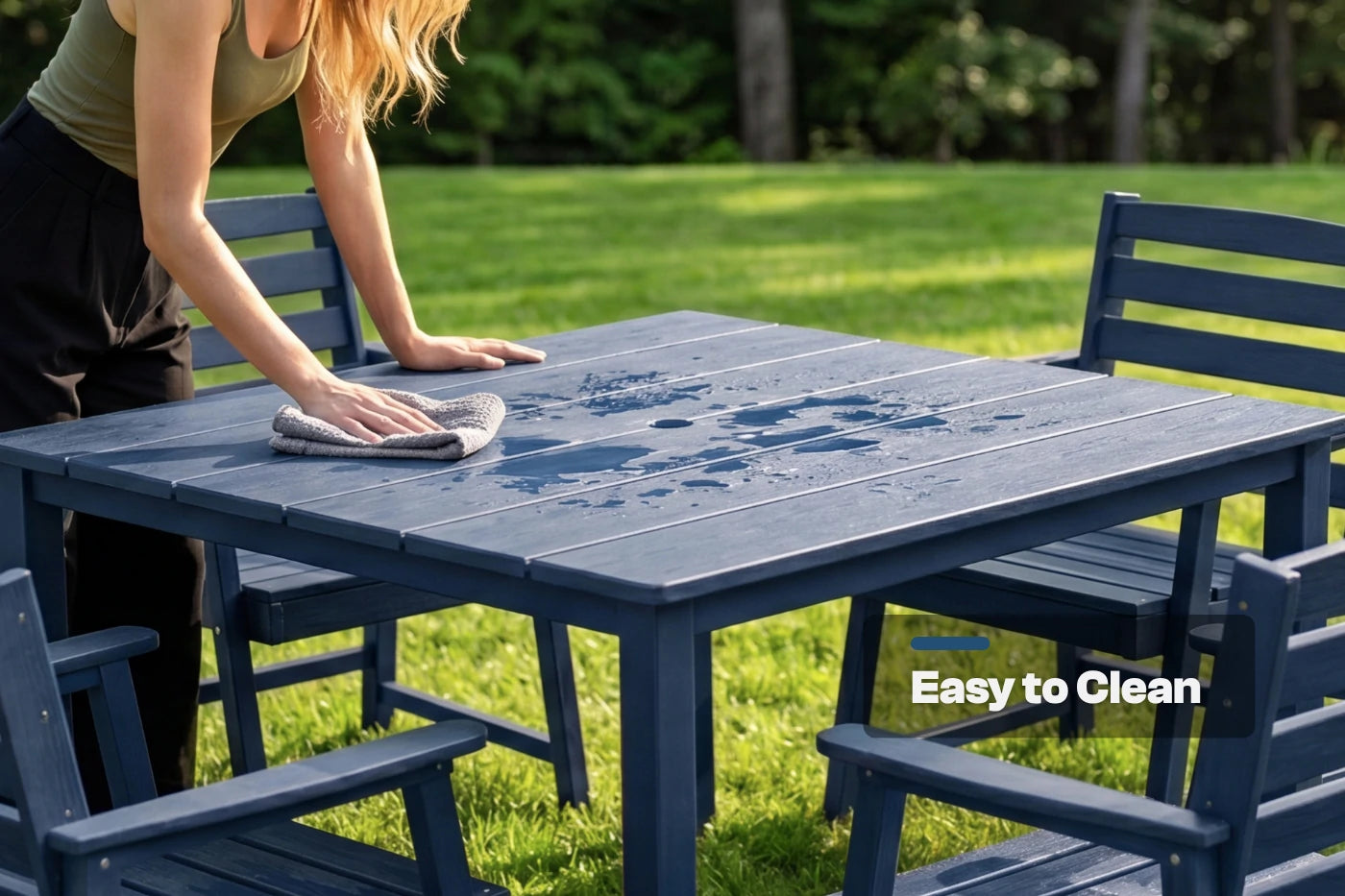 HDPE Square Outdoor Dining Set