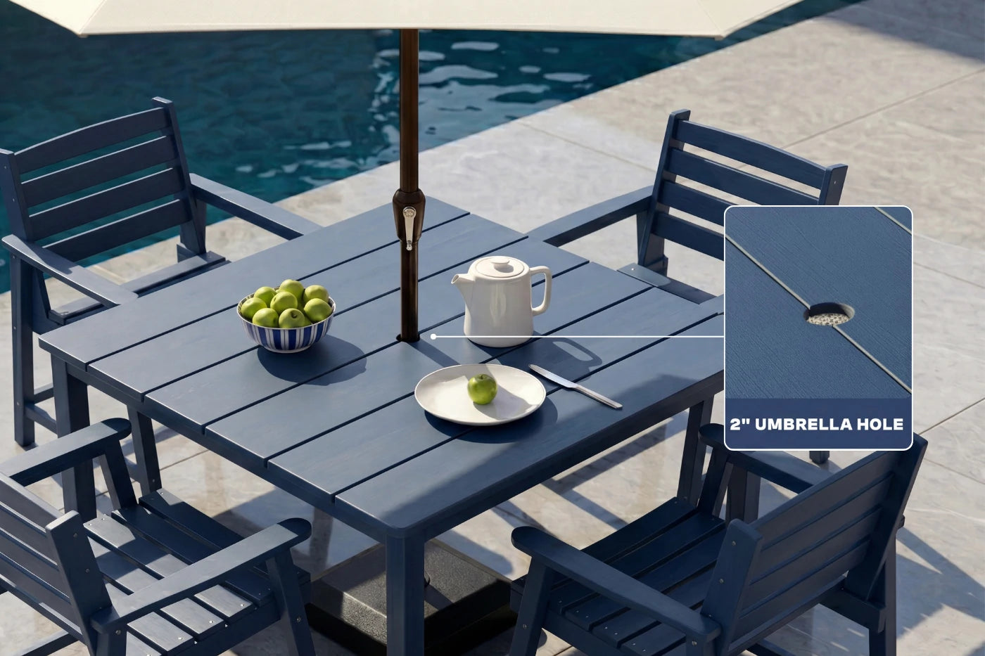 HDPE Square Outdoor Dining Set