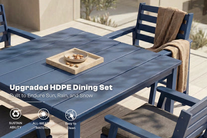 HDPE Square Outdoor Dining Set