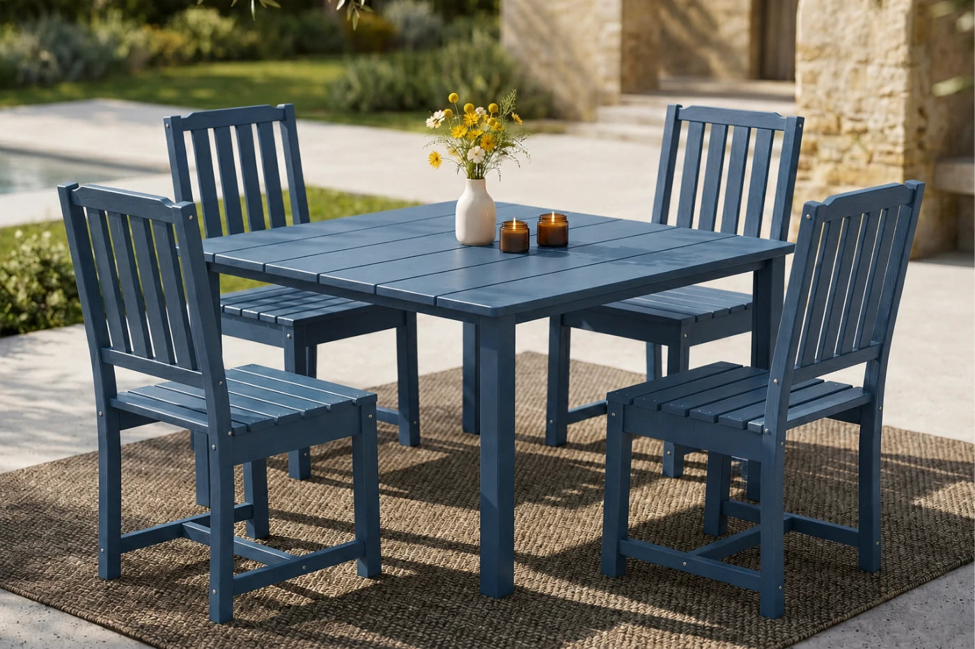 HDPE Square Outdoor Dining Set