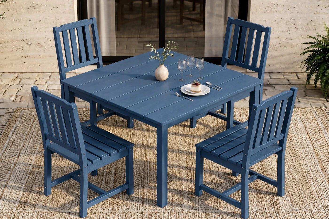 HDPE Square Outdoor Dining Set