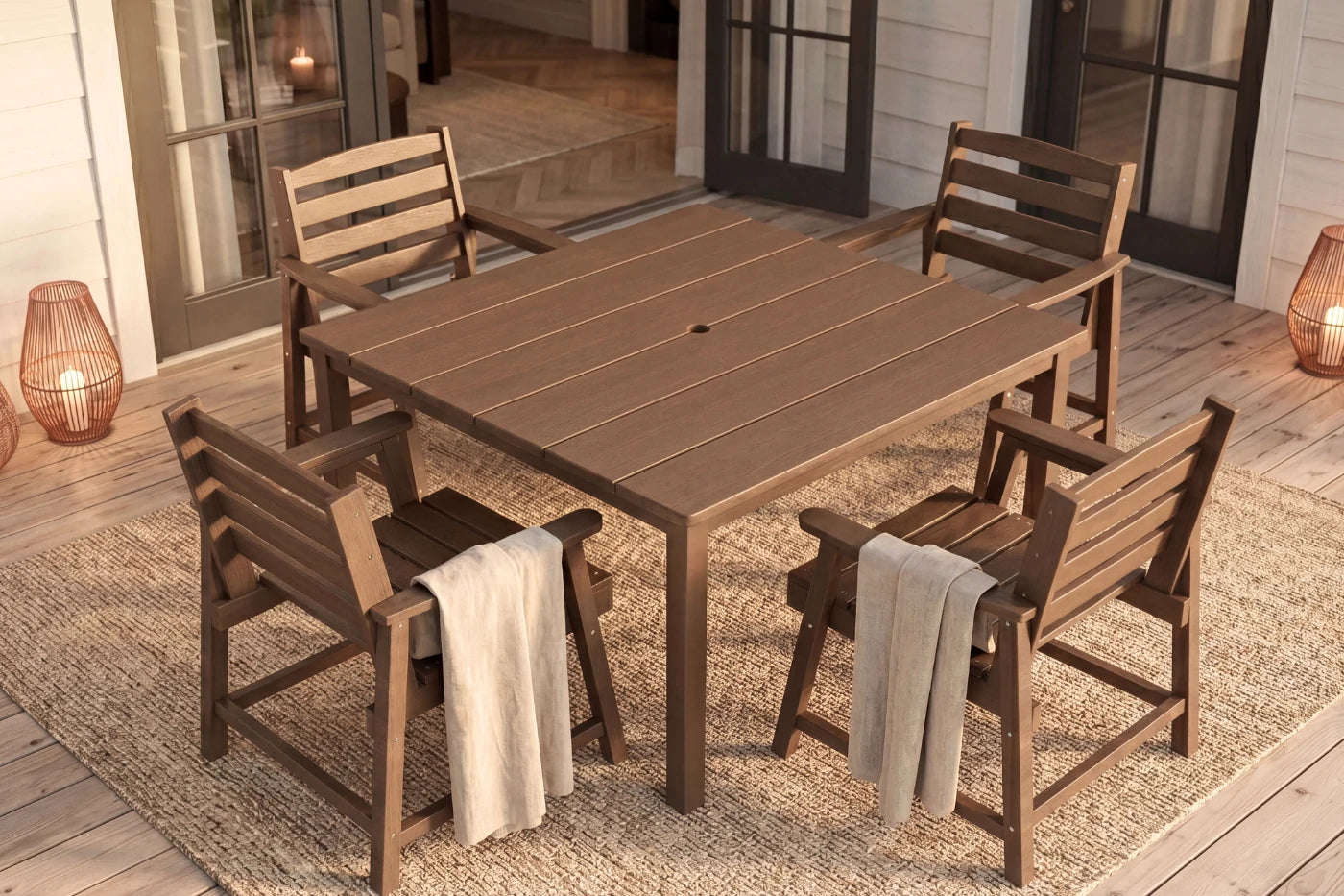 HDPE Square Outdoor Dining Set
