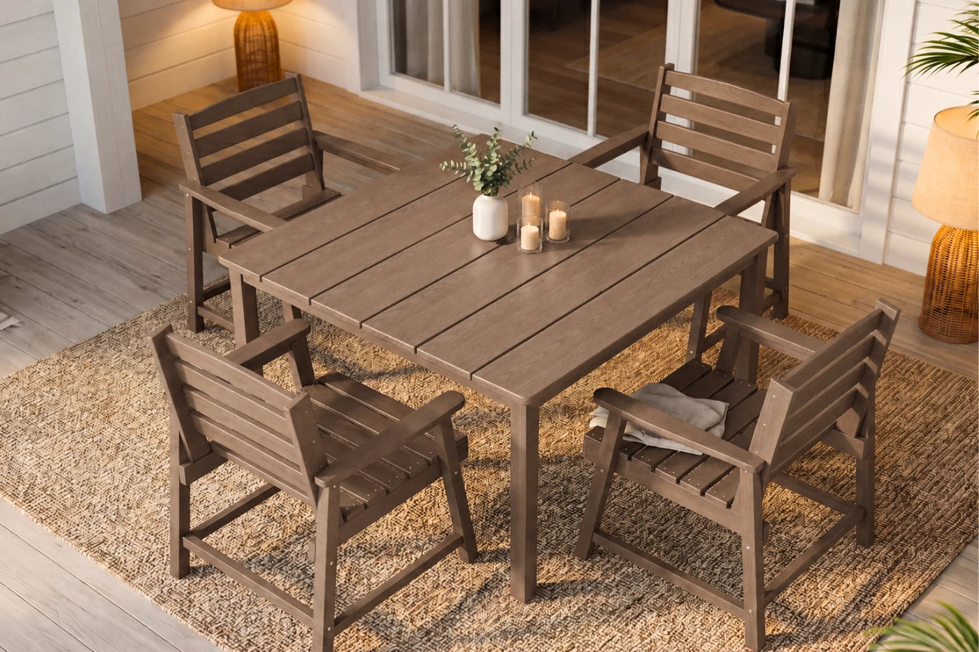 HDPE Square Outdoor Dining Set
