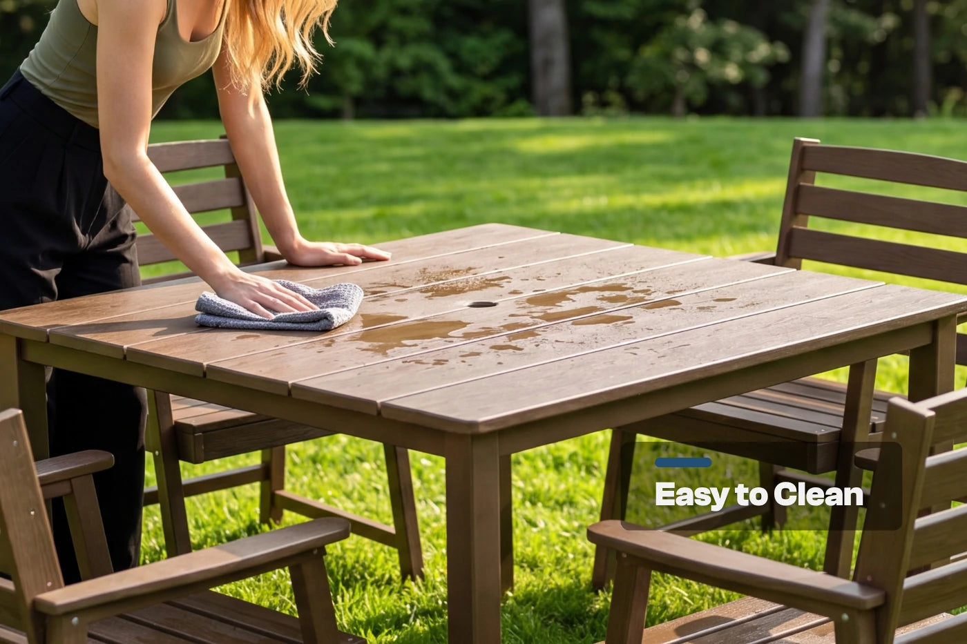 HDPE Square Outdoor Dining Set