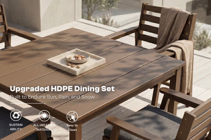 HDPE Square Outdoor Dining Set