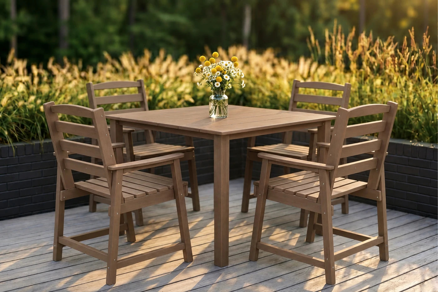 HDPE Square Outdoor Dining Set