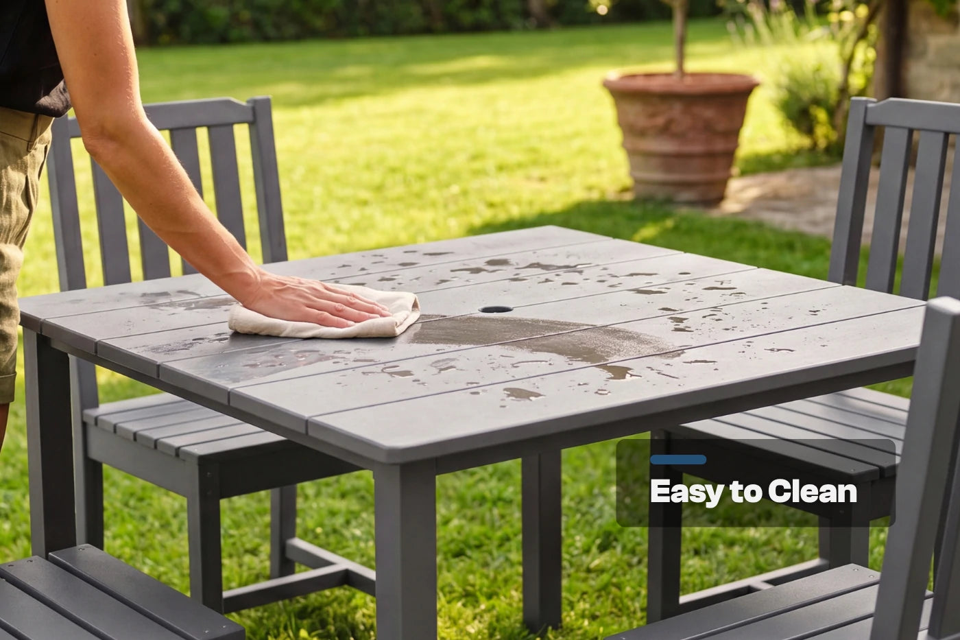 HDPE Square Outdoor Dining Set