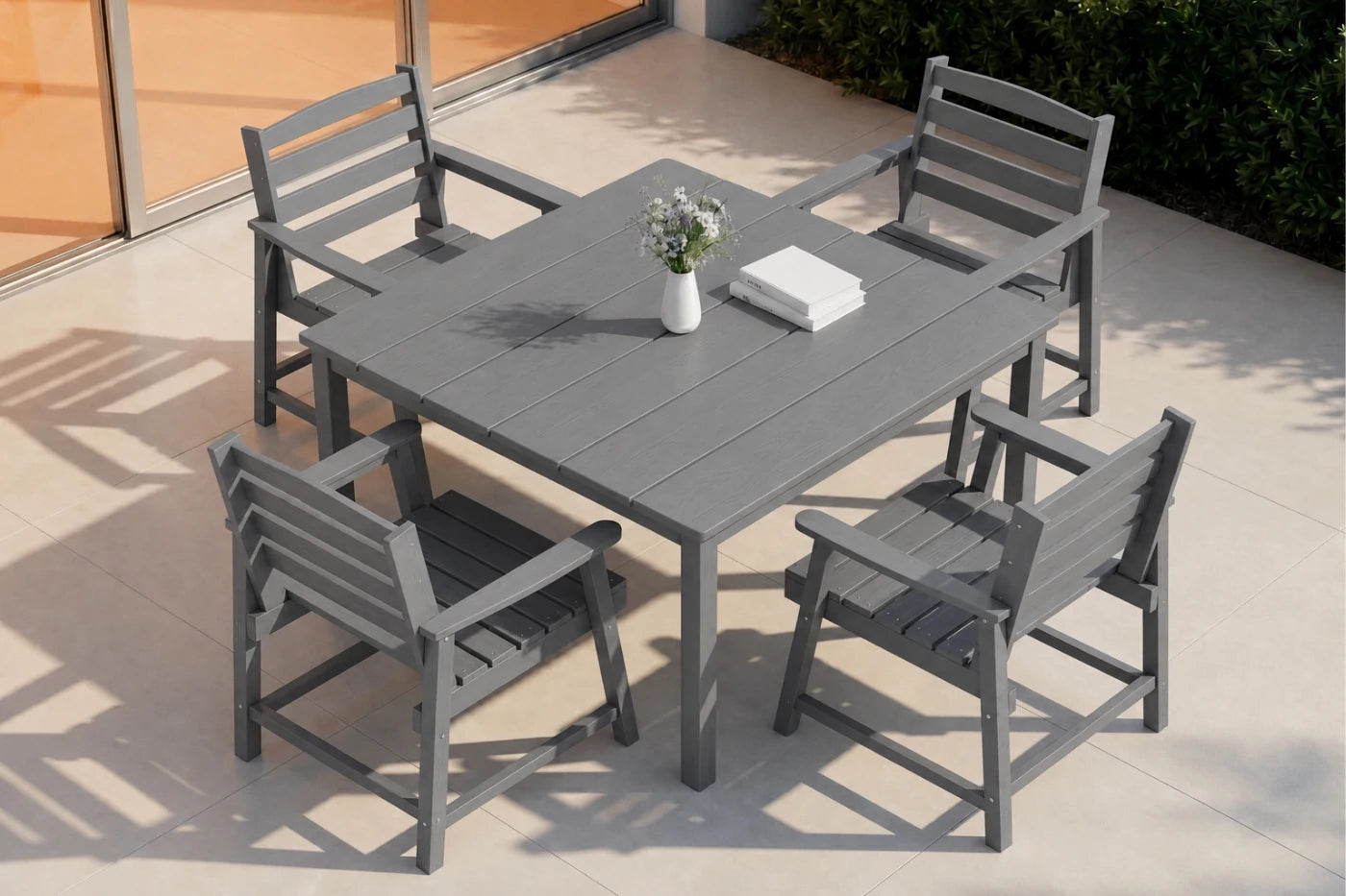 HDPE Square Outdoor Dining Set
