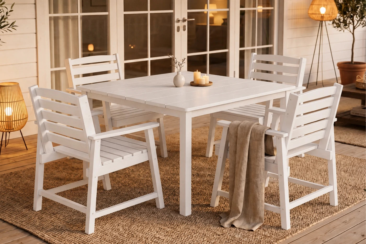 HDPE Square Outdoor Dining Set