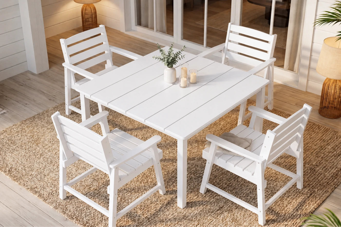 HDPE Square Outdoor Dining Set