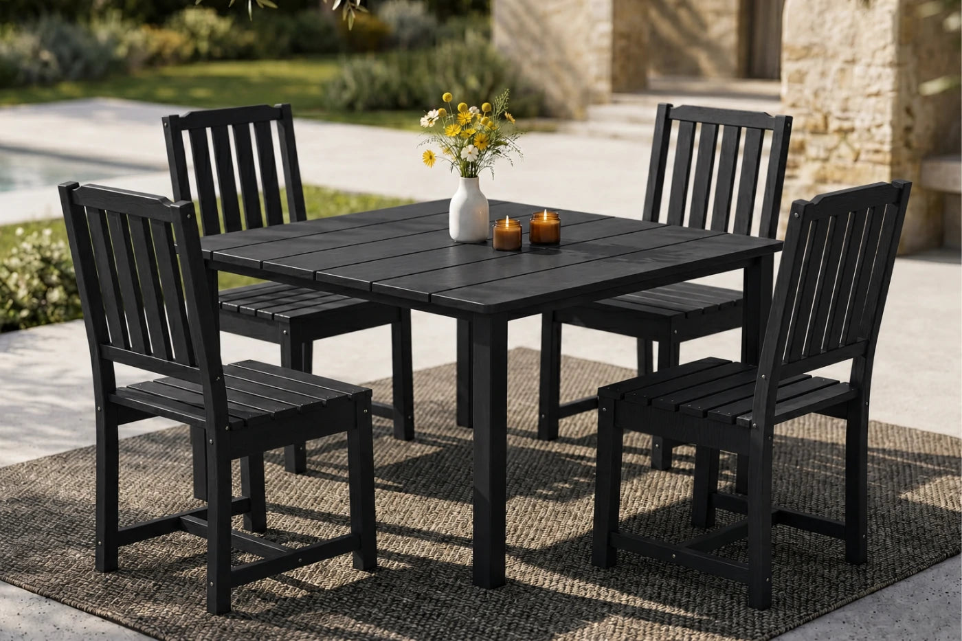 Perli™ HDPE Square Outdoor Dining Set