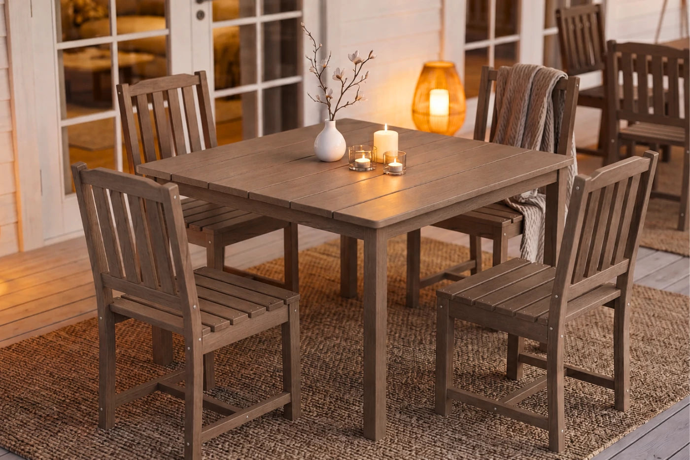 Perli™ HDPE Square Outdoor Dining Set