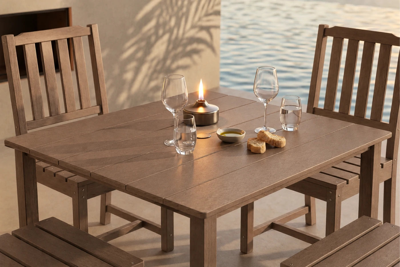 Perli™ HDPE Square Outdoor Dining Set