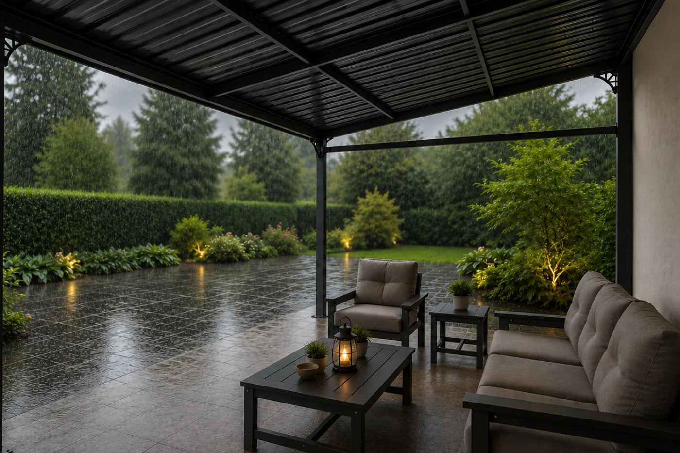 Wall-Mounted Hardtop Gazebo