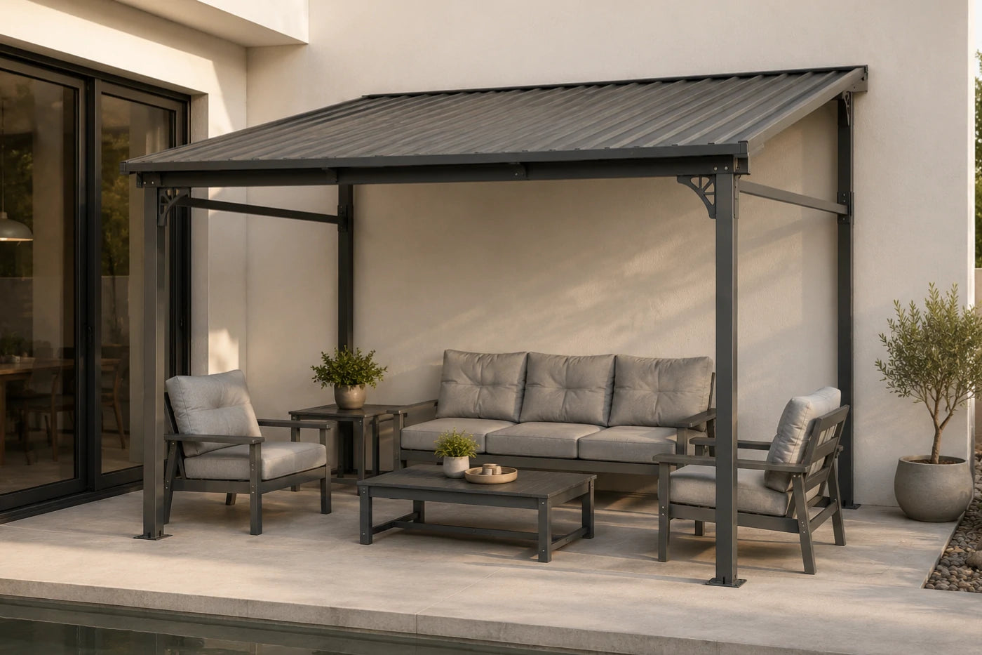 Wall-Mounted Hardtop Gazebo