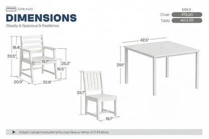 HDPE Square Outdoor Dining Set