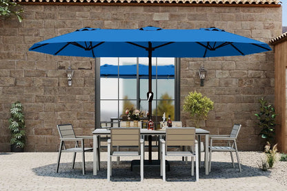 Fiberglass Double-Sided Patio Umbrella with base