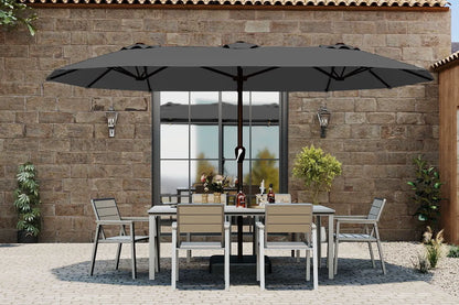 Fiberglass Double-Sided Patio Umbrella with base