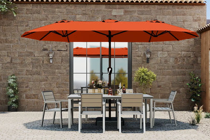 Fiberglass Double-Sided Patio Umbrella with base
