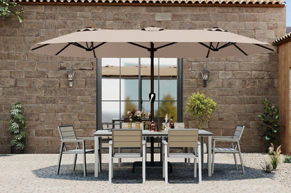 Fiberglass Double-Sided Patio Umbrella with base