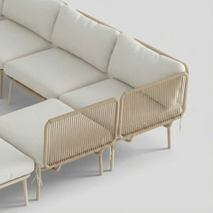 Modular Rope-Woven L-Shaped Sofa