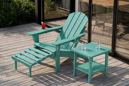 HDPE Reclining Adirondack Chair with Footrest