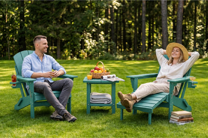 HDPE Reclining Adirondack Chair with Footrest