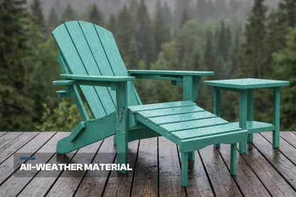 HDPE Reclining Adirondack Chair with Footrest