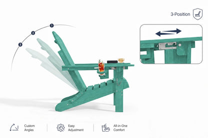 HDPE Reclining Adirondack Chair with Footrest