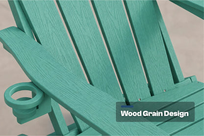 HDPE Reclining Adirondack Chair with Footrest