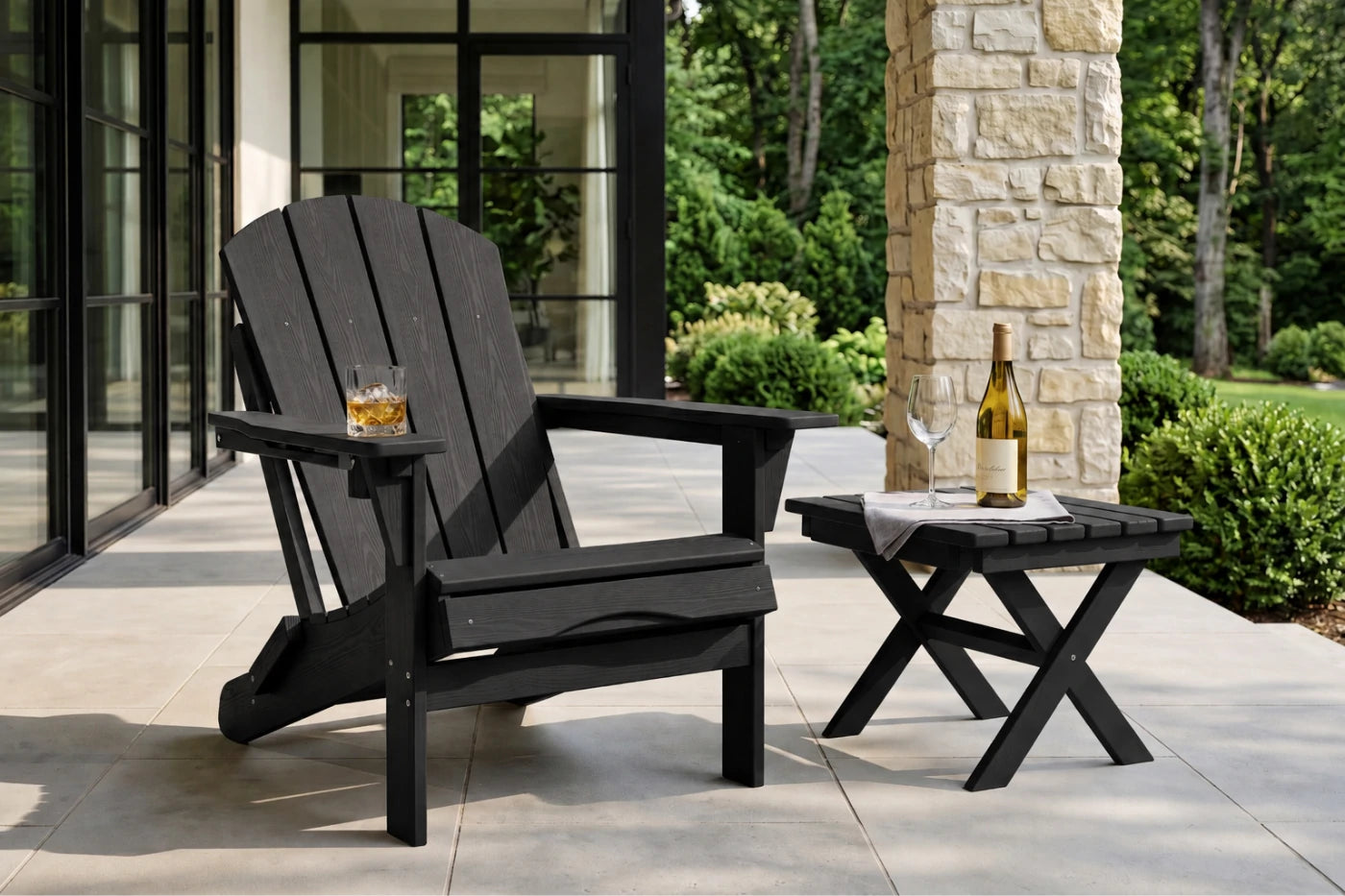 HDPE Reclining Adirondack Chair with Footrest