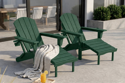 HDPE Reclining Adirondack Chair with Footrest