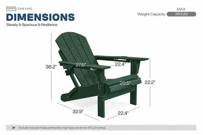 HDPE Reclining Adirondack Chair with Footrest