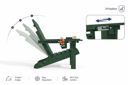 HDPE Reclining Adirondack Chair with Footrest
