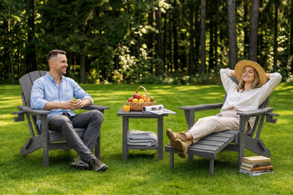 HDPE Reclining Adirondack Chair with Footrest