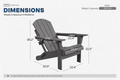 HDPE Reclining Adirondack Chair with Footrest