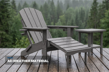 HDPE Reclining Adirondack Chair with Footrest