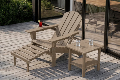 HDPE Reclining Adirondack Chair with Footrest