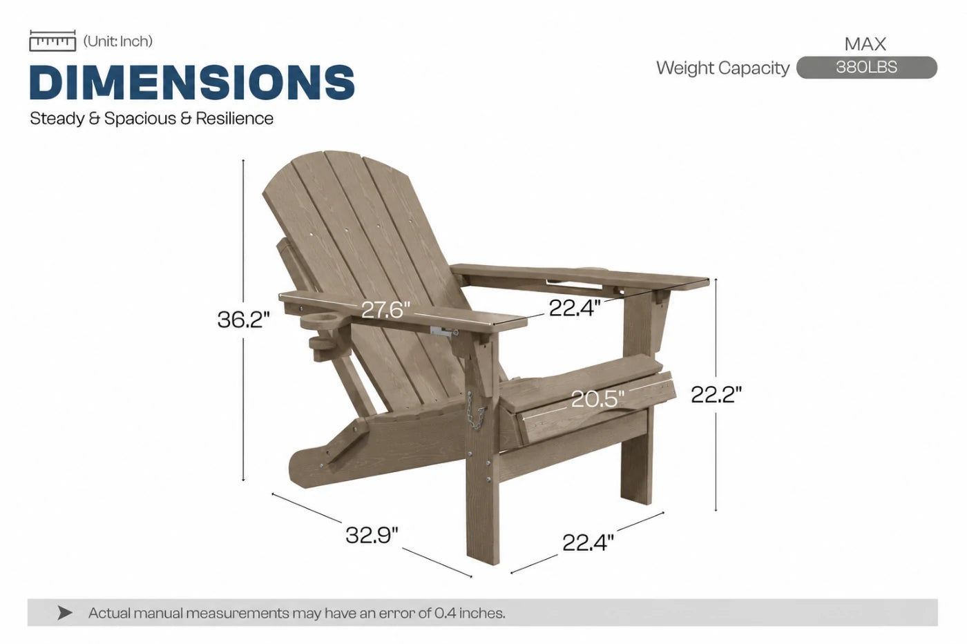 HDPE Reclining Adirondack Chair with Footrest
