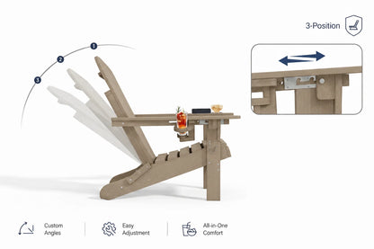 HDPE Reclining Adirondack Chair with Footrest