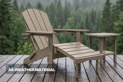 HDPE Reclining Adirondack Chair with Footrest