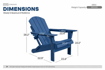 HDPE Reclining Adirondack Chair with Footrest