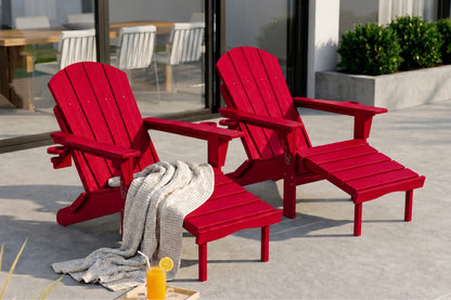 HDPE Reclining Adirondack Chair with Footrest