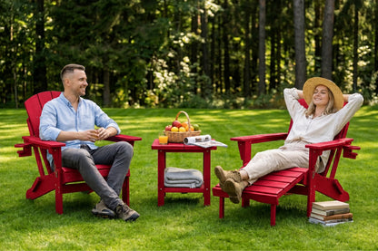 HDPE Reclining Adirondack Chair with Footrest
