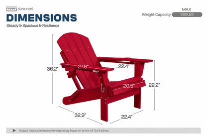 HDPE Reclining Adirondack Chair with Footrest