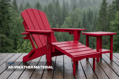 HDPE Reclining Adirondack Chair with Footrest