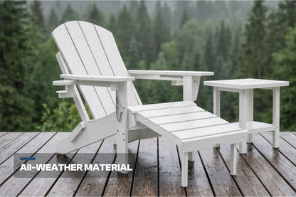 HDPE Reclining Adirondack Chair with Footrest