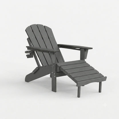 HDPE Reclining Adirondack Chair with Footrest