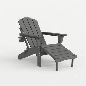 HDPE Reclining Adirondack Chair with Footrest
